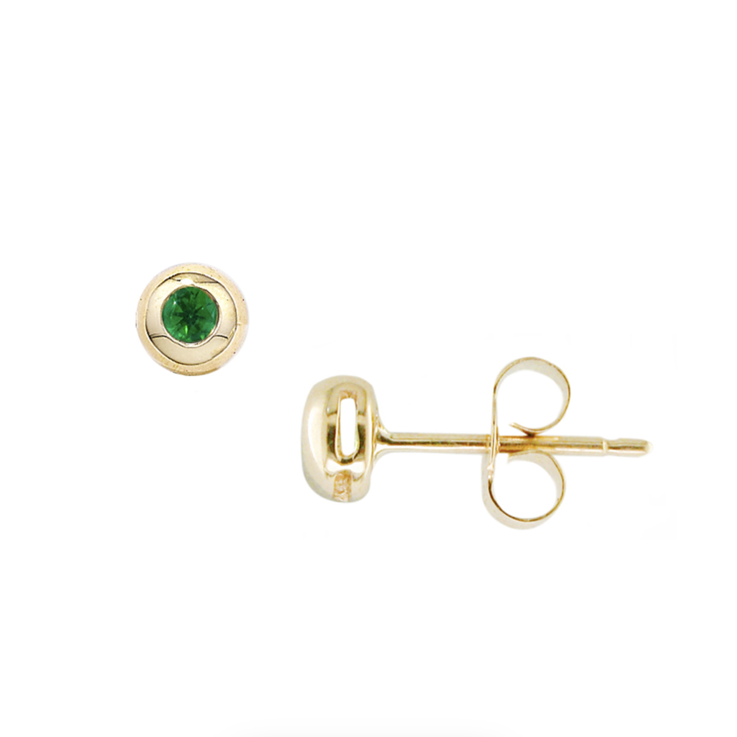 Single Emerald Earring Studs