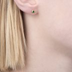Single Emerald Earring Studs