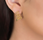 Snake Drop Stud Earrings