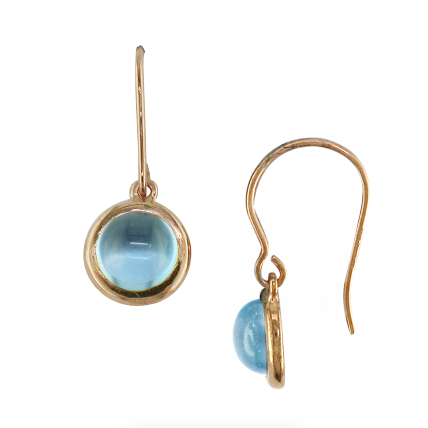 Classic Bubble Blue Topaz Drop Earrings