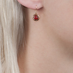 Classic Bubble Garnet Drop Earrings