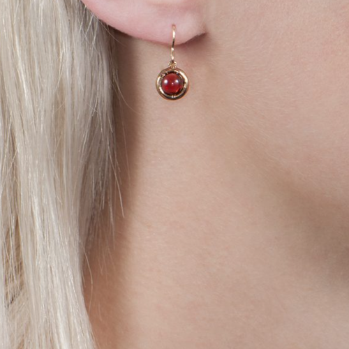 Classic Bubble Garnet Drop Earrings