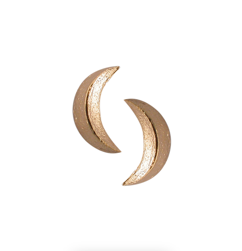 Starry Night 3D Moon Stud Earrings