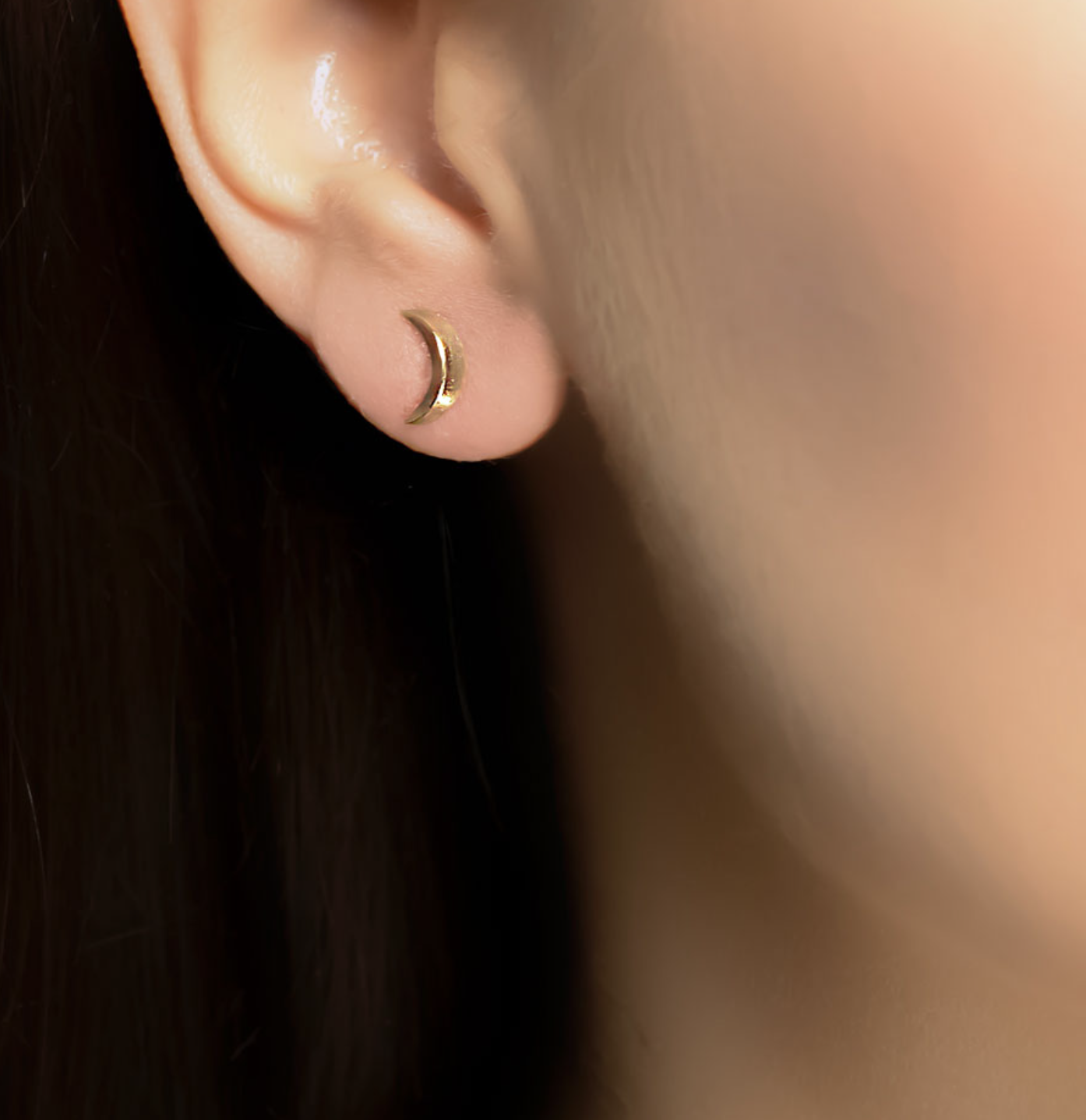 Starry Night 3D Moon Stud Earrings